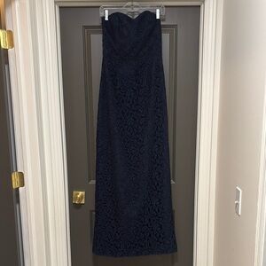 J. Crew Natasha long dress leavers lace navy 6
